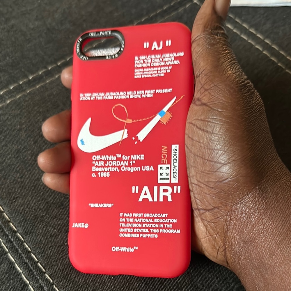Off-White Red iPhone Case with Slim Design